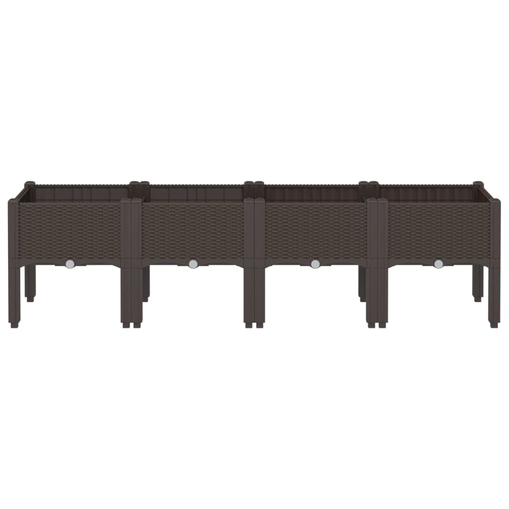 VidaXL Plantenbak met pot 160x40x42 cm polypropeen bruin