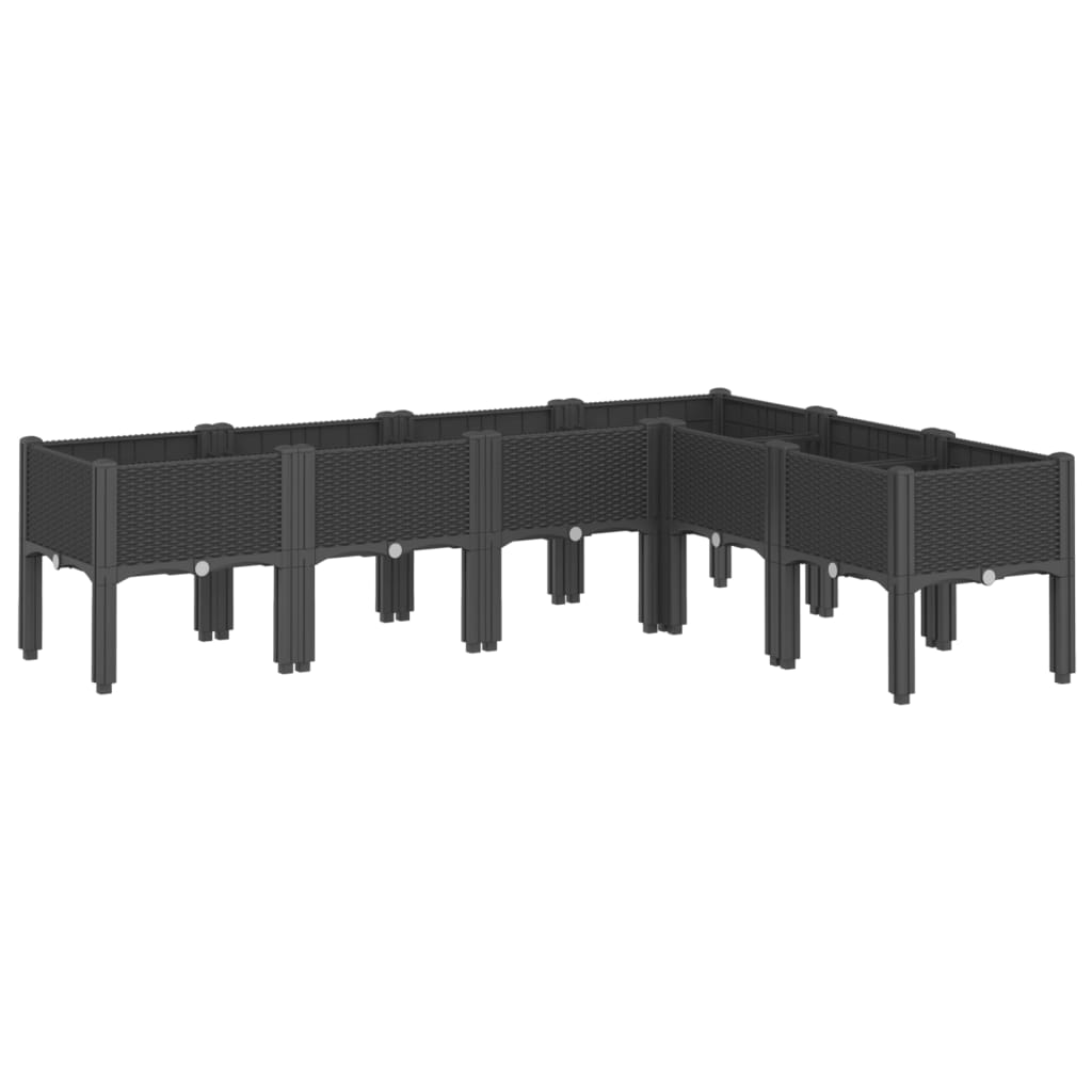 VidaXL Plantenbak met pot 160x120x42 cm polypropeen zwart