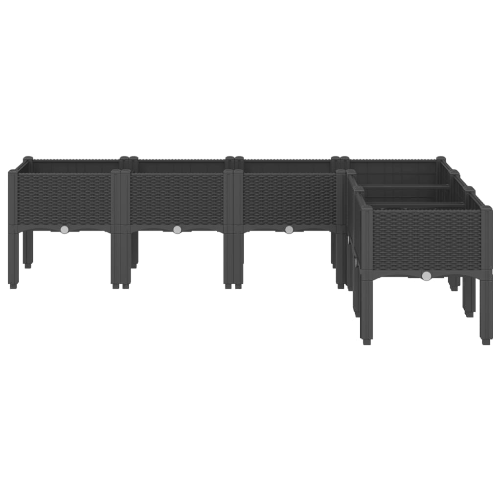 VidaXL Plantenbak met pot 160x120x42 cm polypropeen zwart
