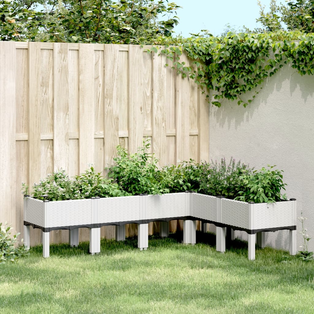 VidaXL Plantenbak met pot 160x120x42 cm polypropeen wit