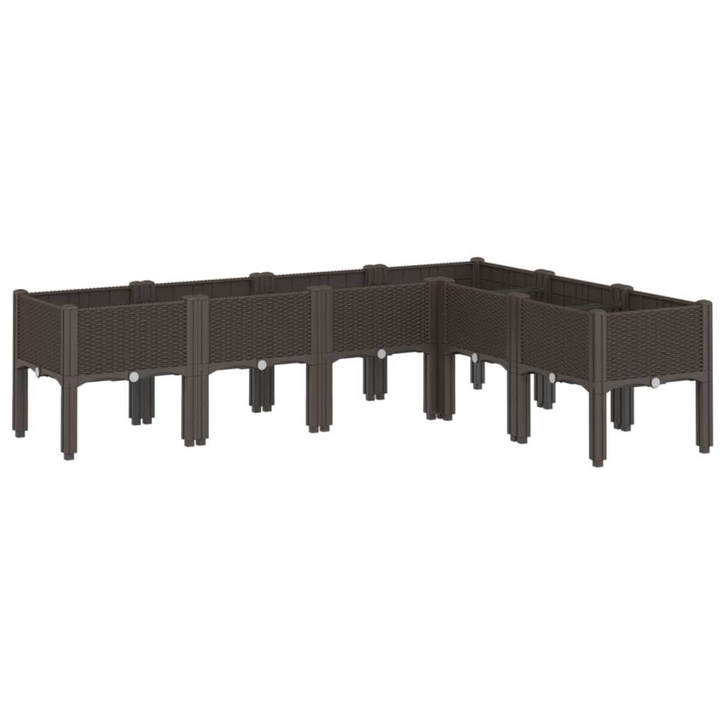 VidaXL Plantenbak met pot 160x120x42 cm polypropeen bruin
