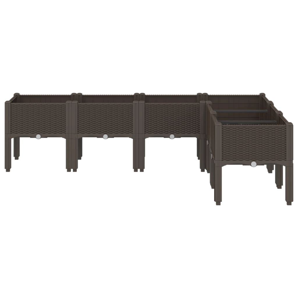 VidaXL Plantenbak met pot 160x120x42 cm polypropeen bruin