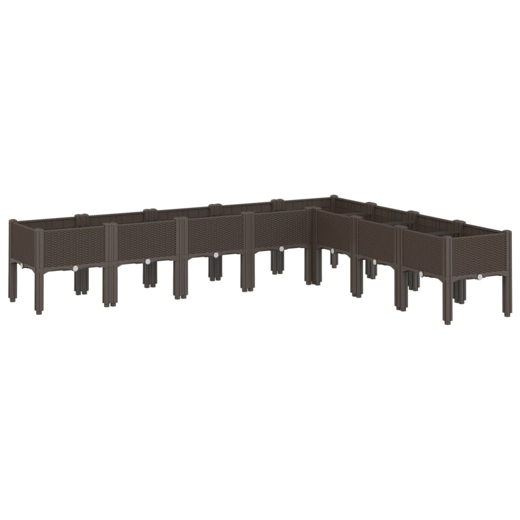 VidaXL Plantenbak met pot 200x160x42 cm polypropeen bruin