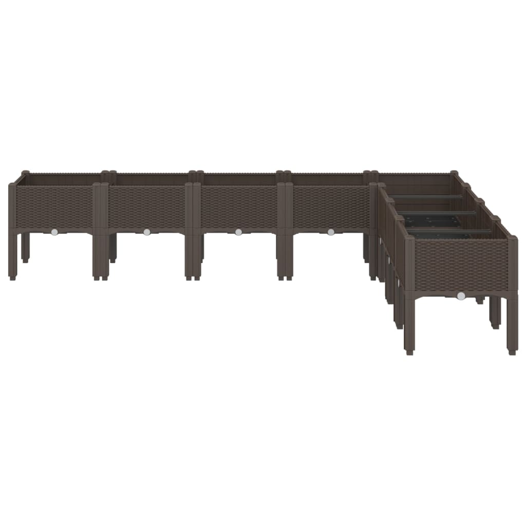 VidaXL Plantenbak met pot 200x160x42 cm polypropeen bruin