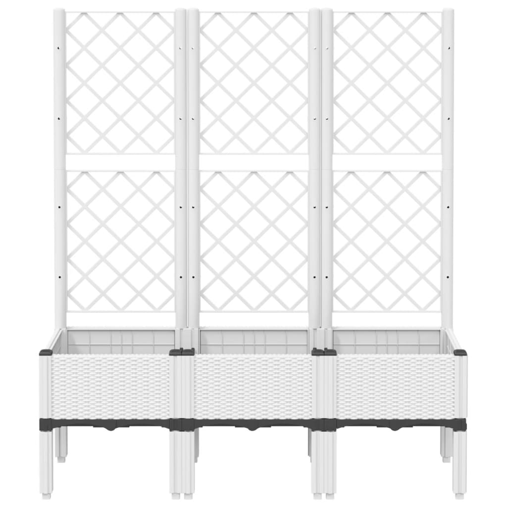 Vidaxl plantenbak met latwerk 120x40x142 cm polypropeen wit