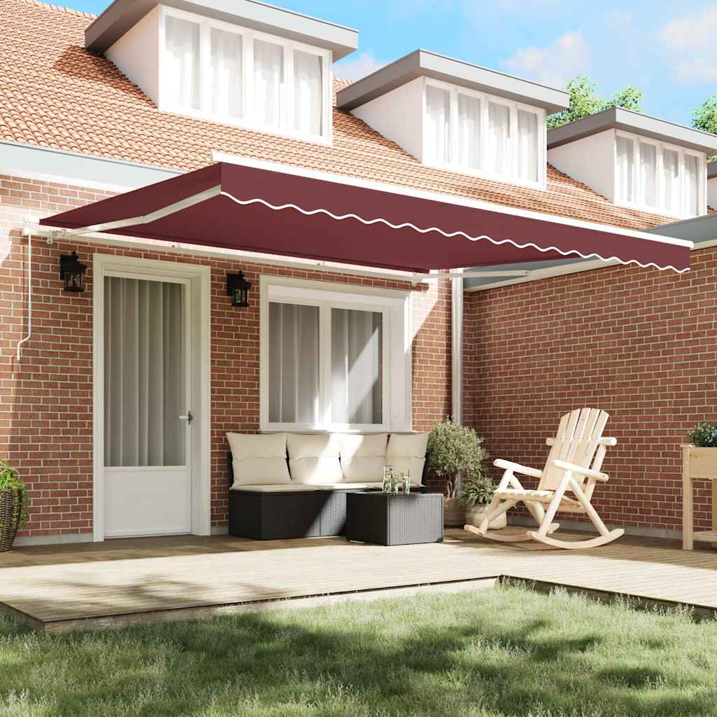 Vidaxl luifel handmatig uittrekbaar 400x300 cm bordeauxrood