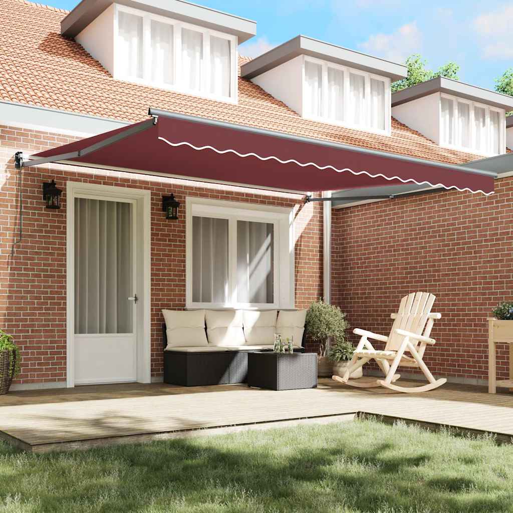 Vidaxl luifel handmatig uittrekbaar 400x300 cm bordeauxrood
