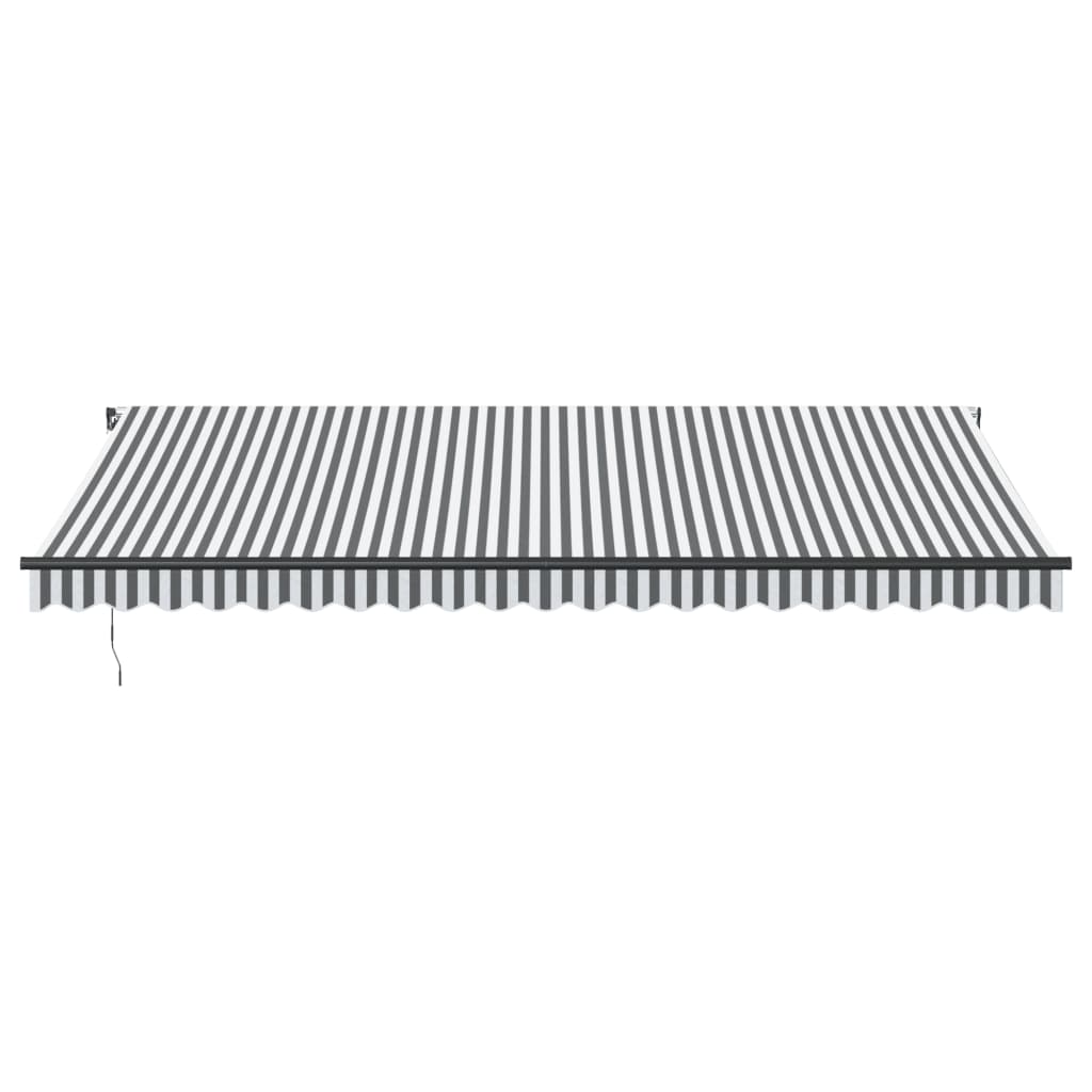 VidaXL Luifel handmatig uittrekbaar 500x350 cm antraciet en wit