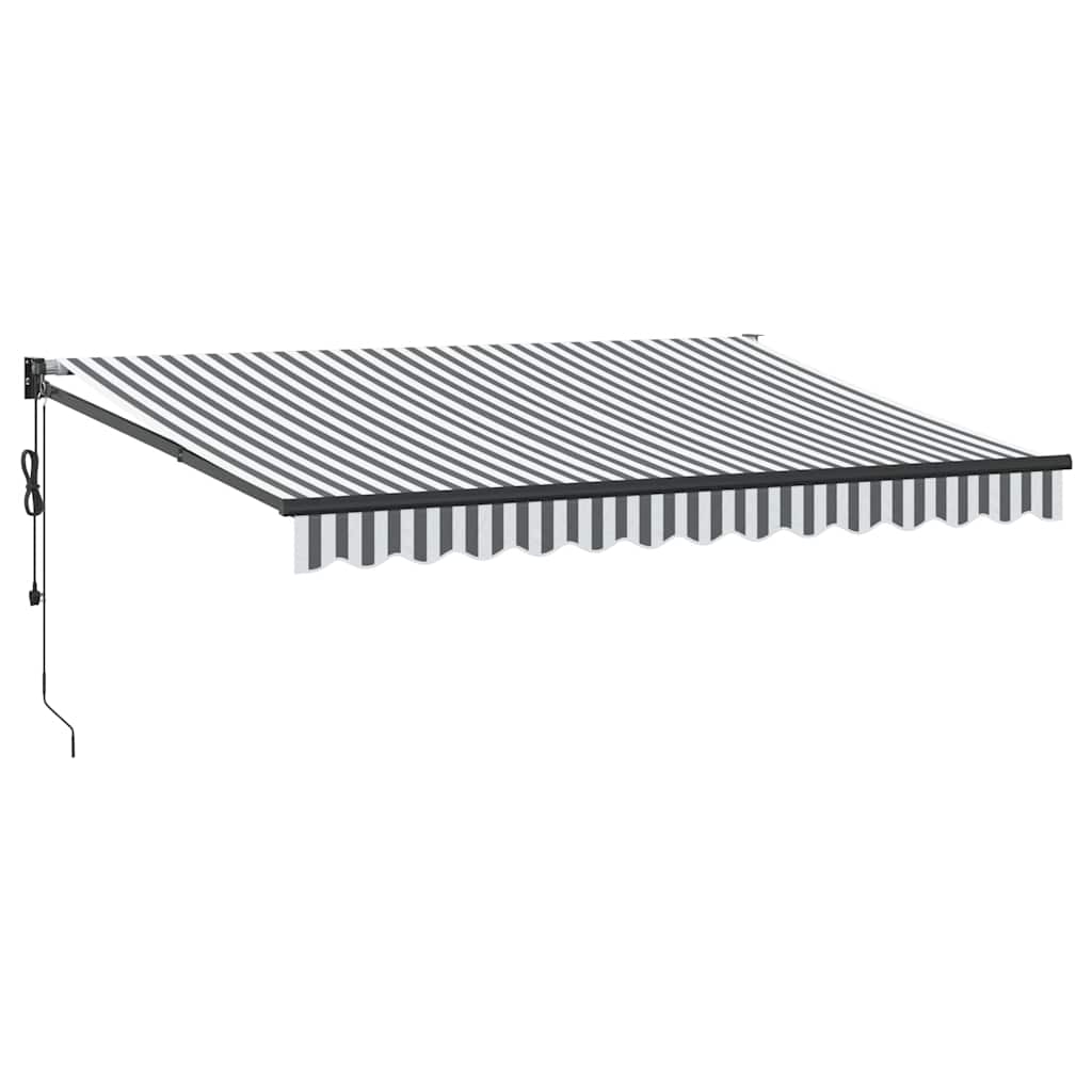 Vidaxl luifel uittrekbaar 3,5x2,5 m stof en aluminium antraciet en wit