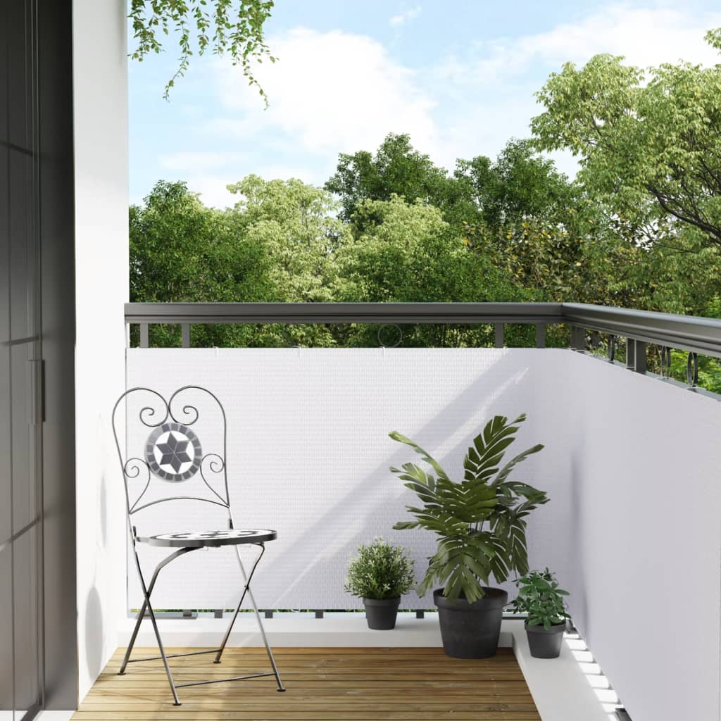 Vidaxl balkonscherm 400x90 cm polyrotan wit