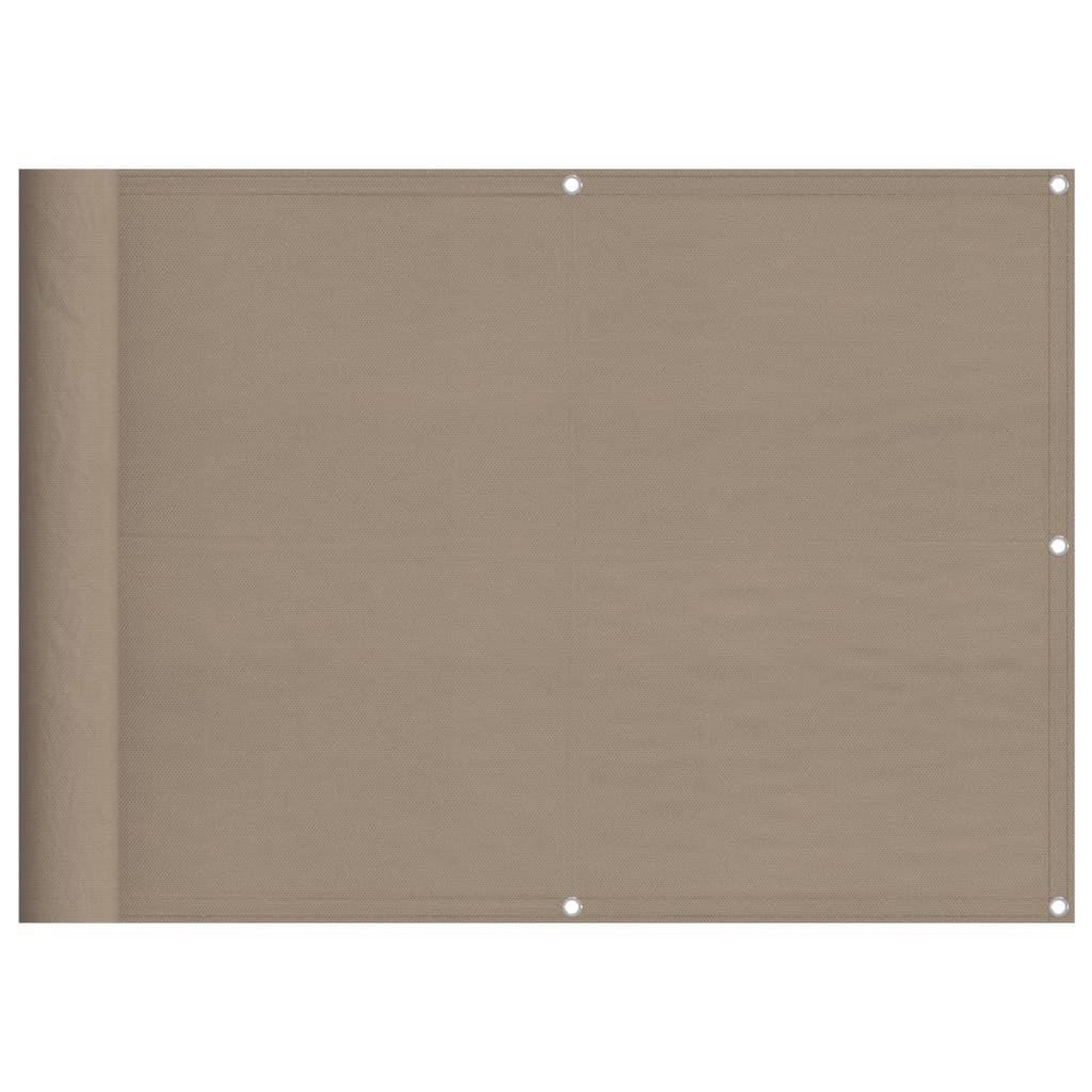 Vidaxl balkonscherm 75x1000 cm 100% oxford polyester taupe