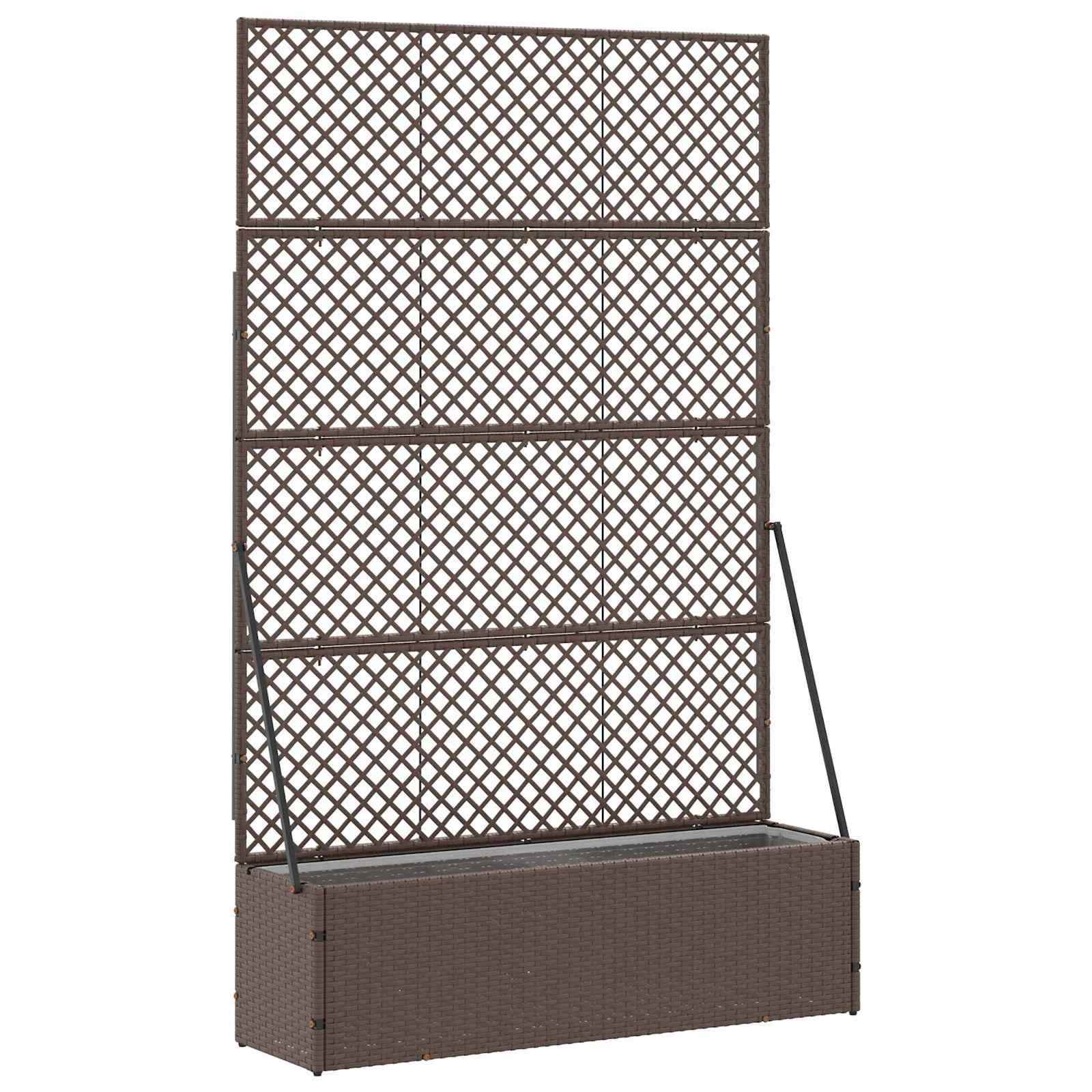 Vidaxl tuin bloempot bruin 105 x 30 x 170 cm metaal