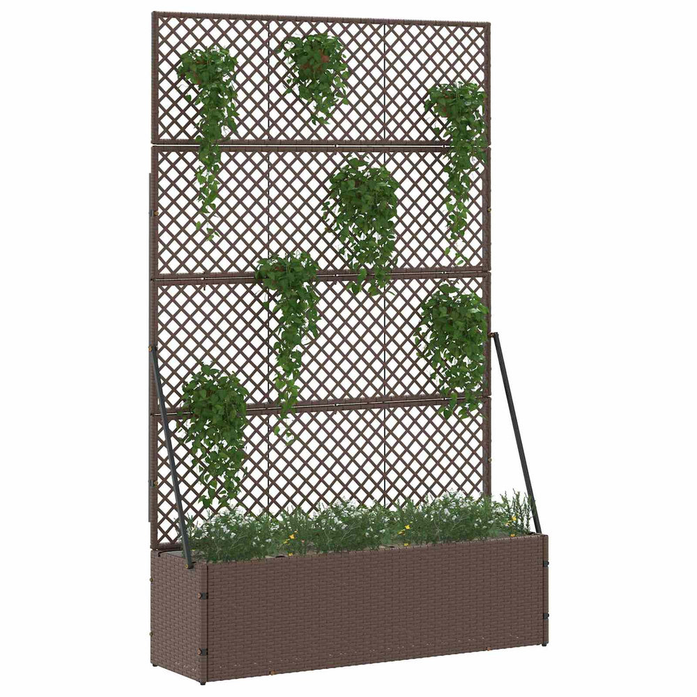 Vidaxl tuin bloempot bruin 105 x 30 x 170 cm metaal