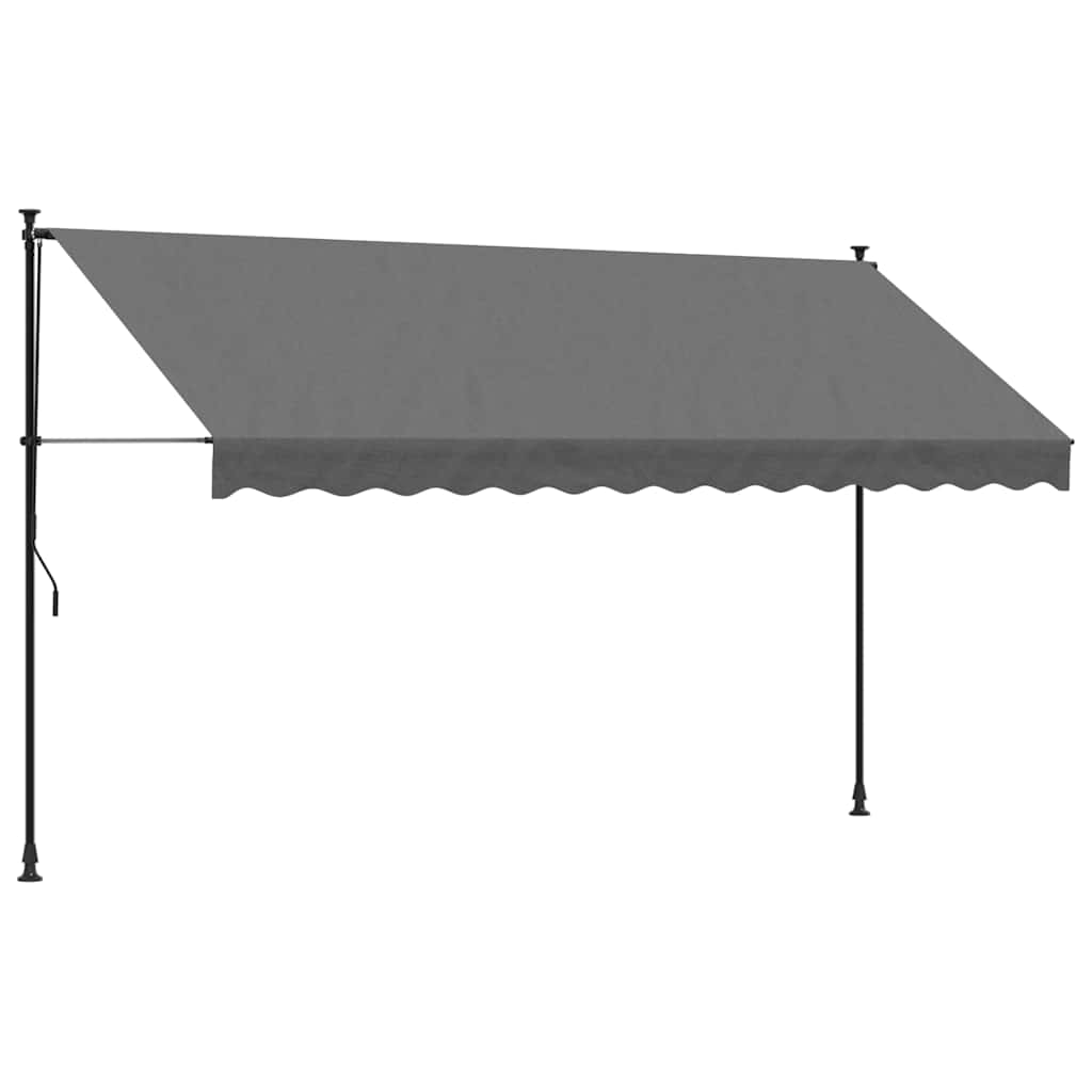 Vidaxl luifel uittrekbaar 350x150 cm stof en staal antracietkleurig