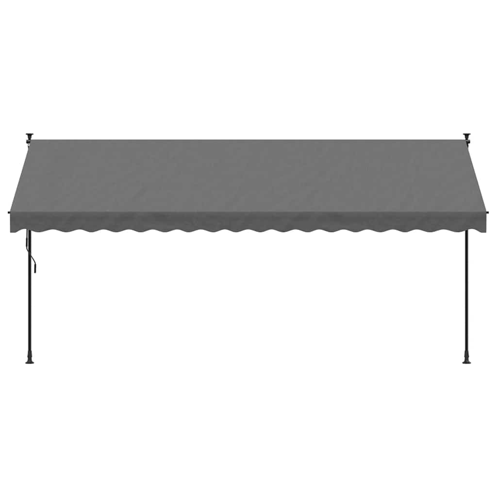 Vidaxl luifel uittrekbaar 400x150 cm stof en staal antracietkleurig
