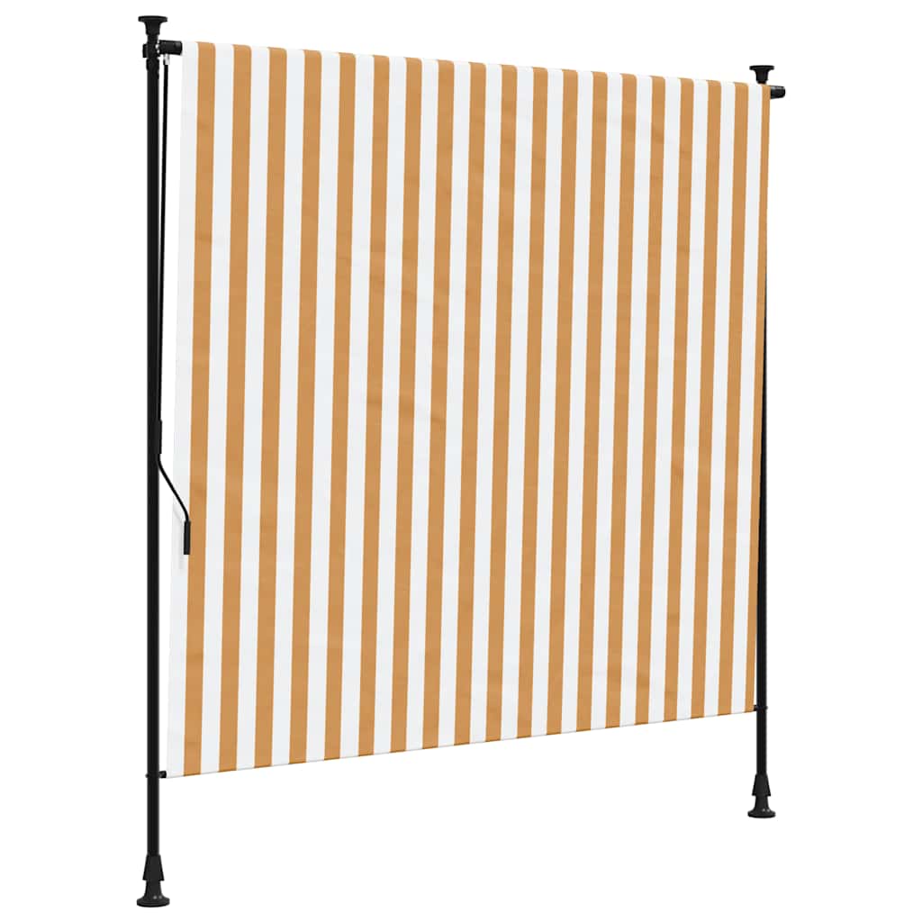 Vidaxl rolgordijn voor buiten 150x270 cm stof en staal oranje en wit