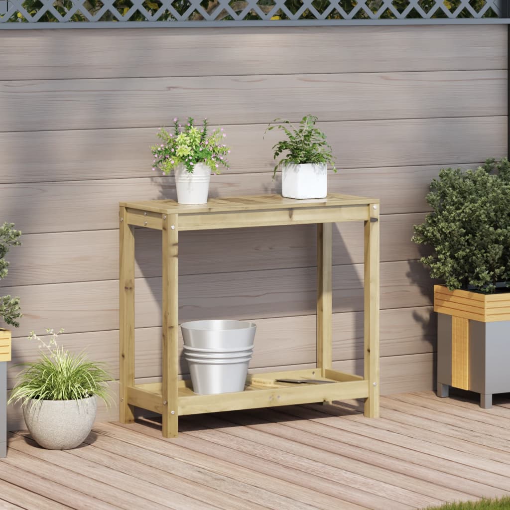 VidaXL Oppottafel met schap 82,5x35x75 cm geïmpregneerd groenenhout