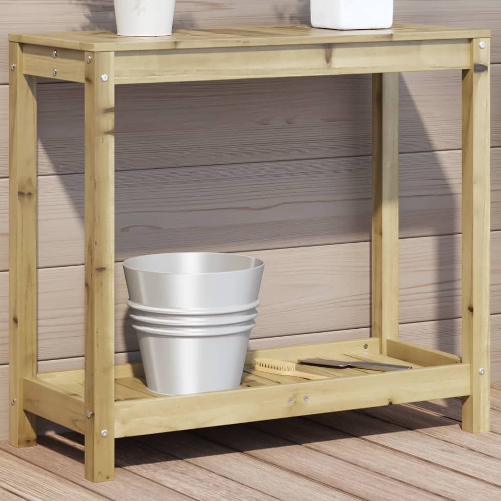 VidaXL Oppottafel met schap 82,5x35x75 cm geïmpregneerd groenenhout