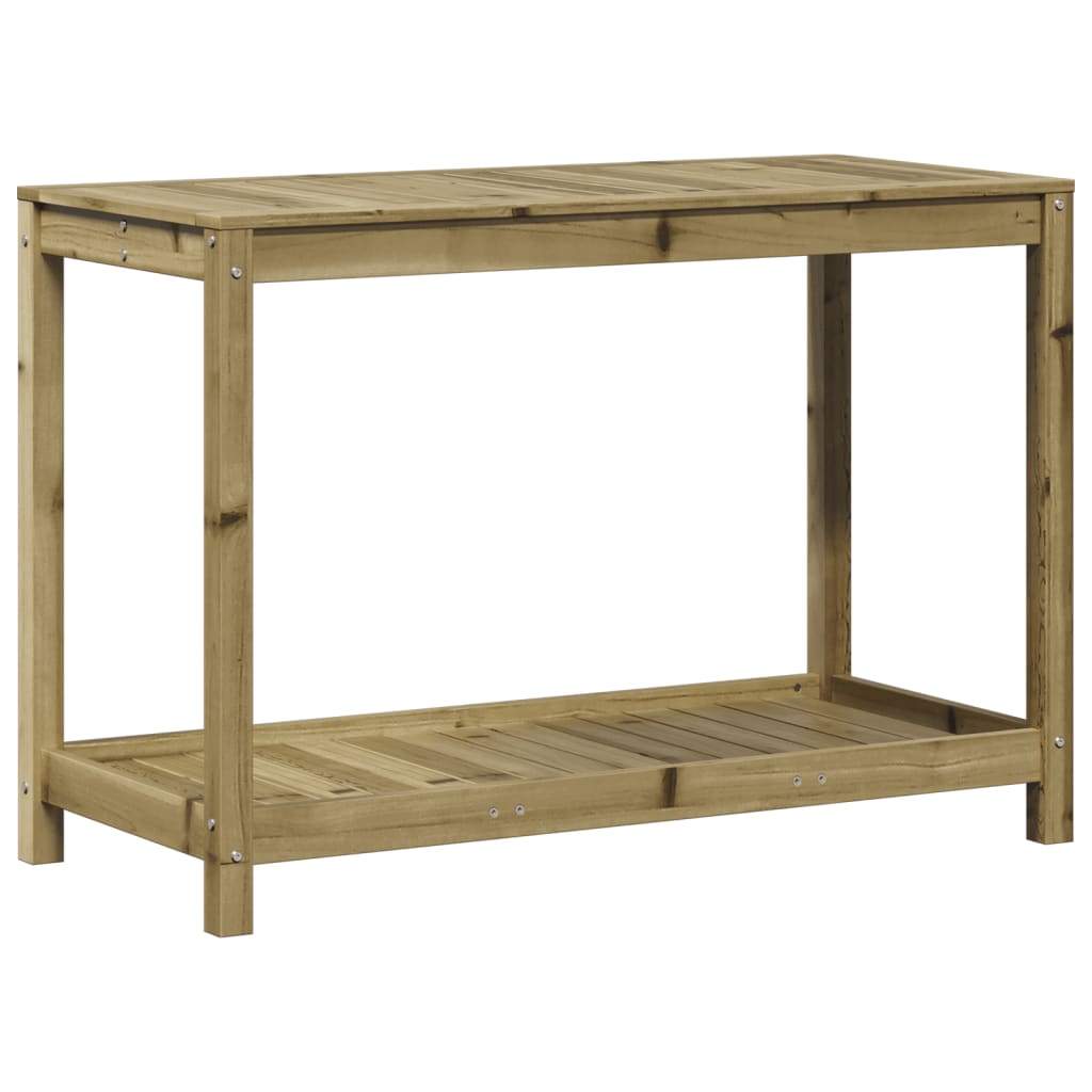 VidaXL Oppottafel met schap 108x50x75 cm geïmpregneerd groenenhout