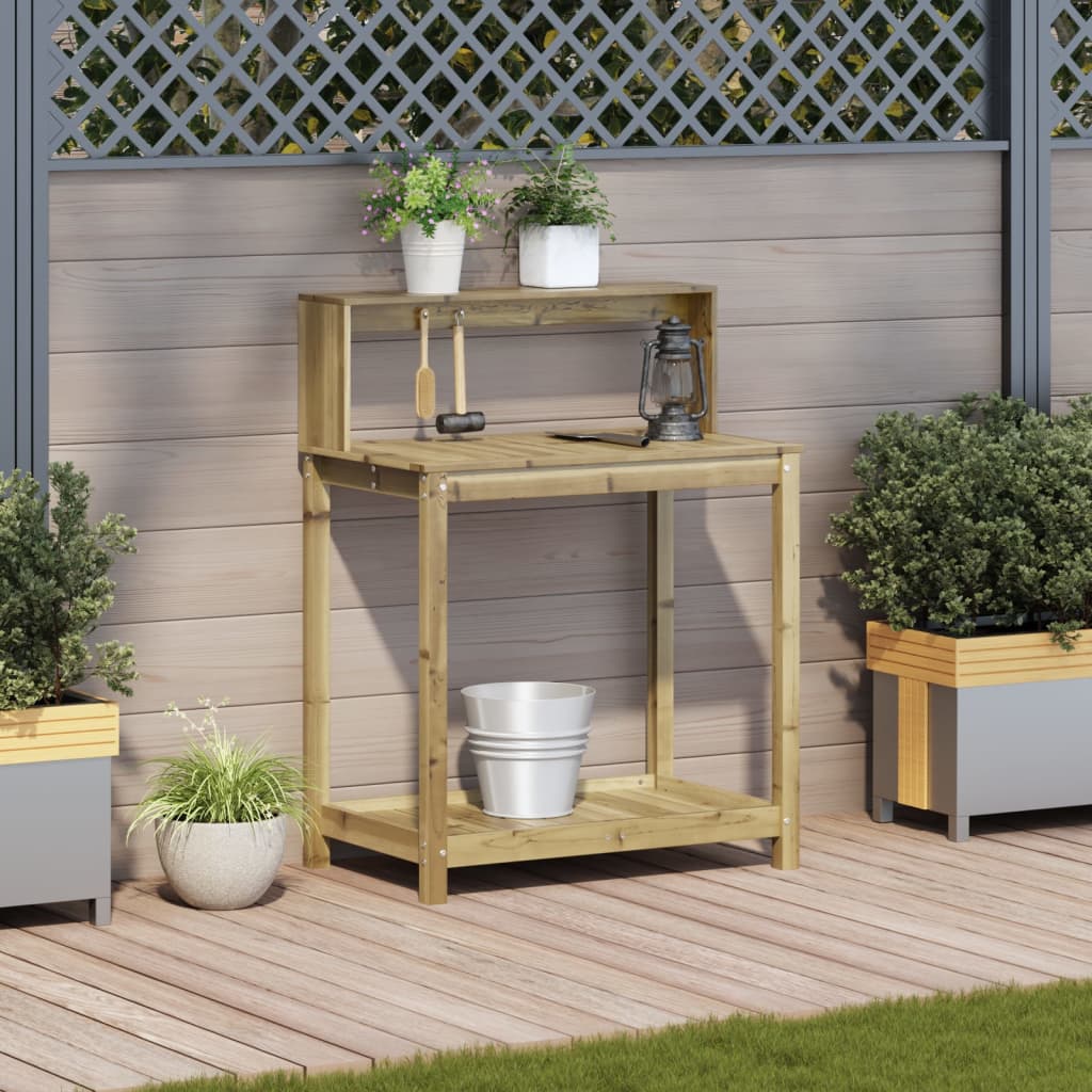 Vidaxl oppottafel met planken 82,5x50x109,5 cm geïmpregneerd hout