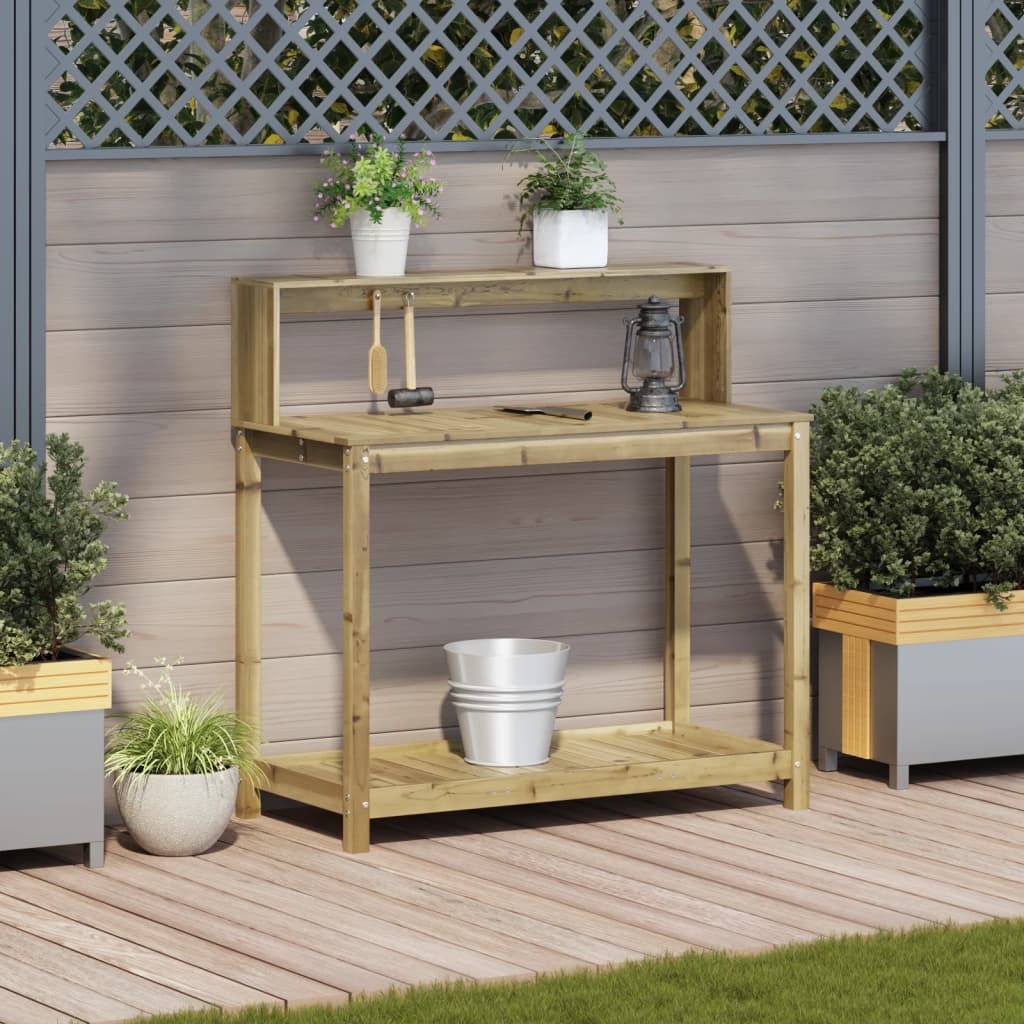Vidaxl oppottafel met planken 108x50x109,5 cm geïmpregneerd hout