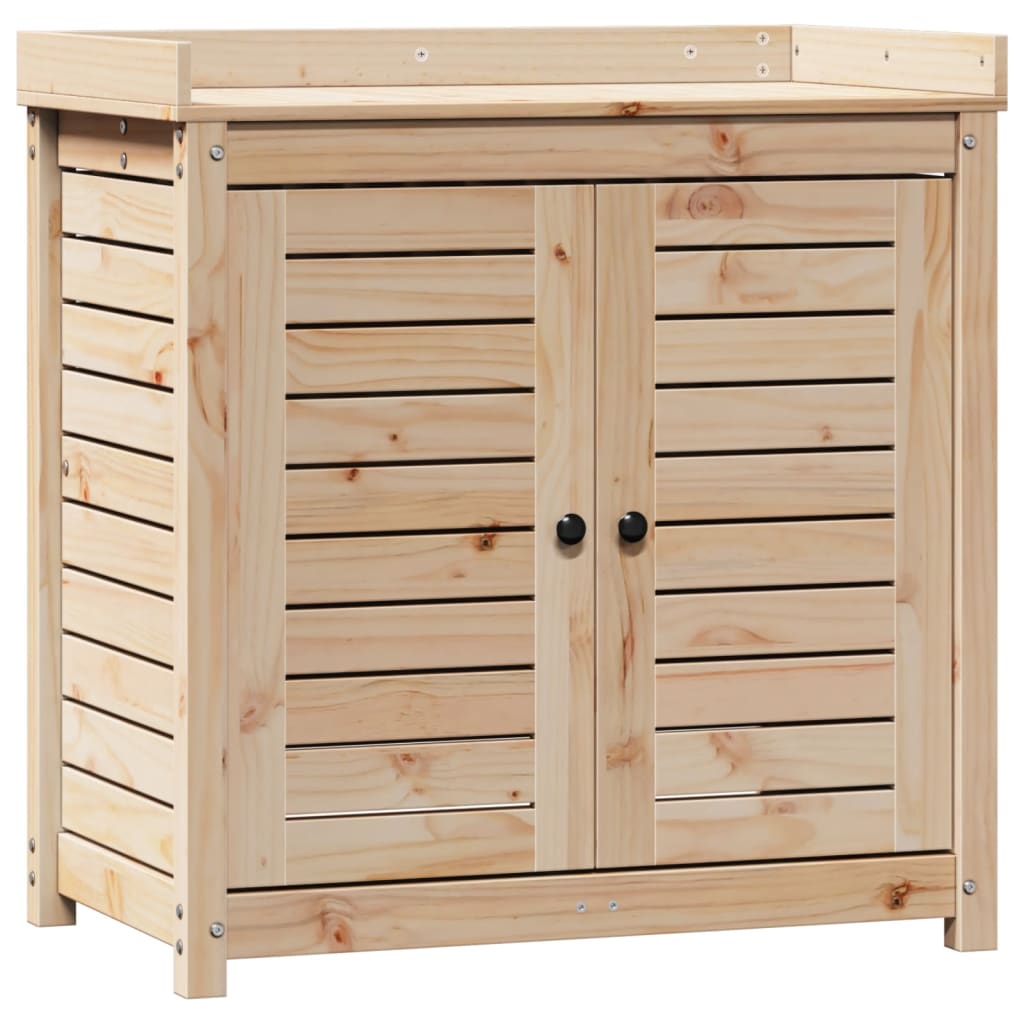 Vidaxl oppottafel met planken 82,5x50x86,5 cm massief groenhout