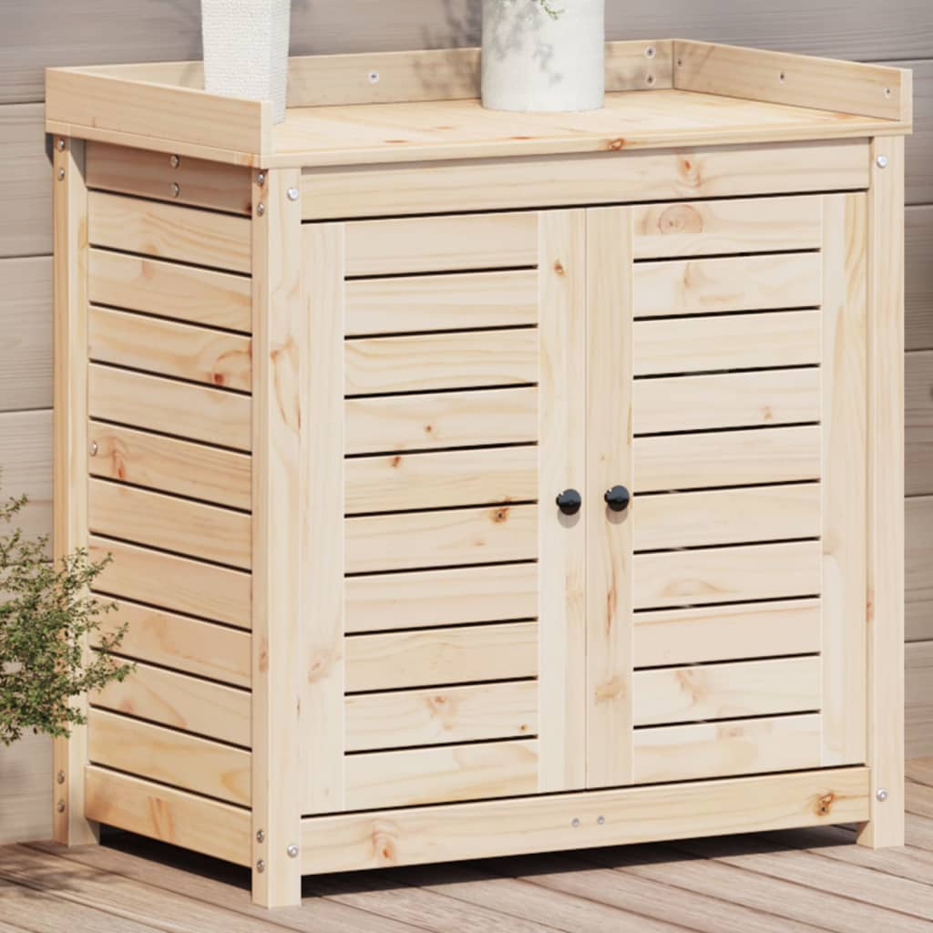 Vidaxl oppottafel met planken 82,5x50x86,5 cm massief groenhout