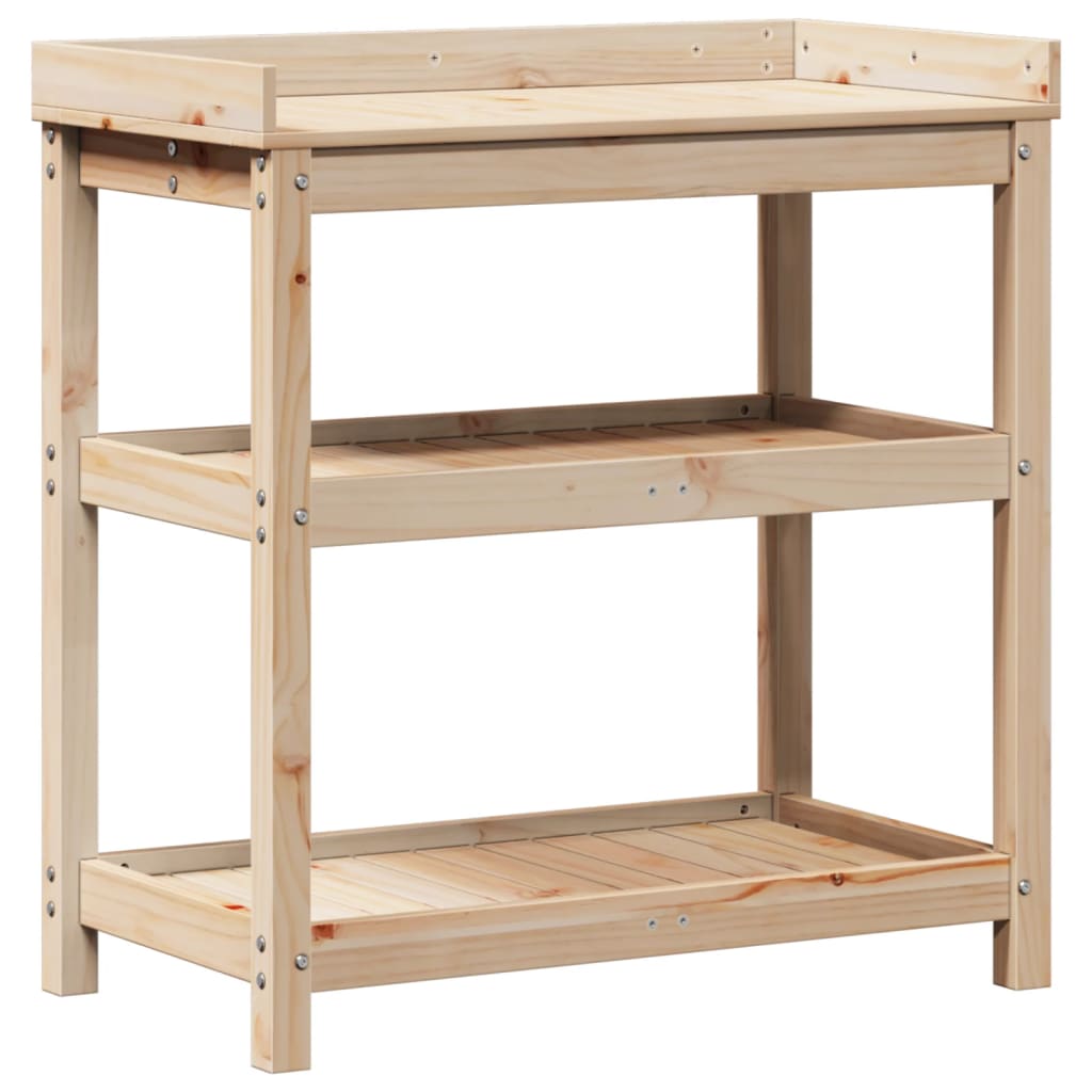 Vidaxl oppottafel met planken 82,5x45x86,5 cm massief groenhout