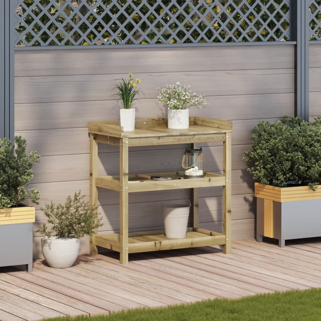 Vidaxl oppottafel met planken 82,5x45x86,5 cm geïmpregneerd hout