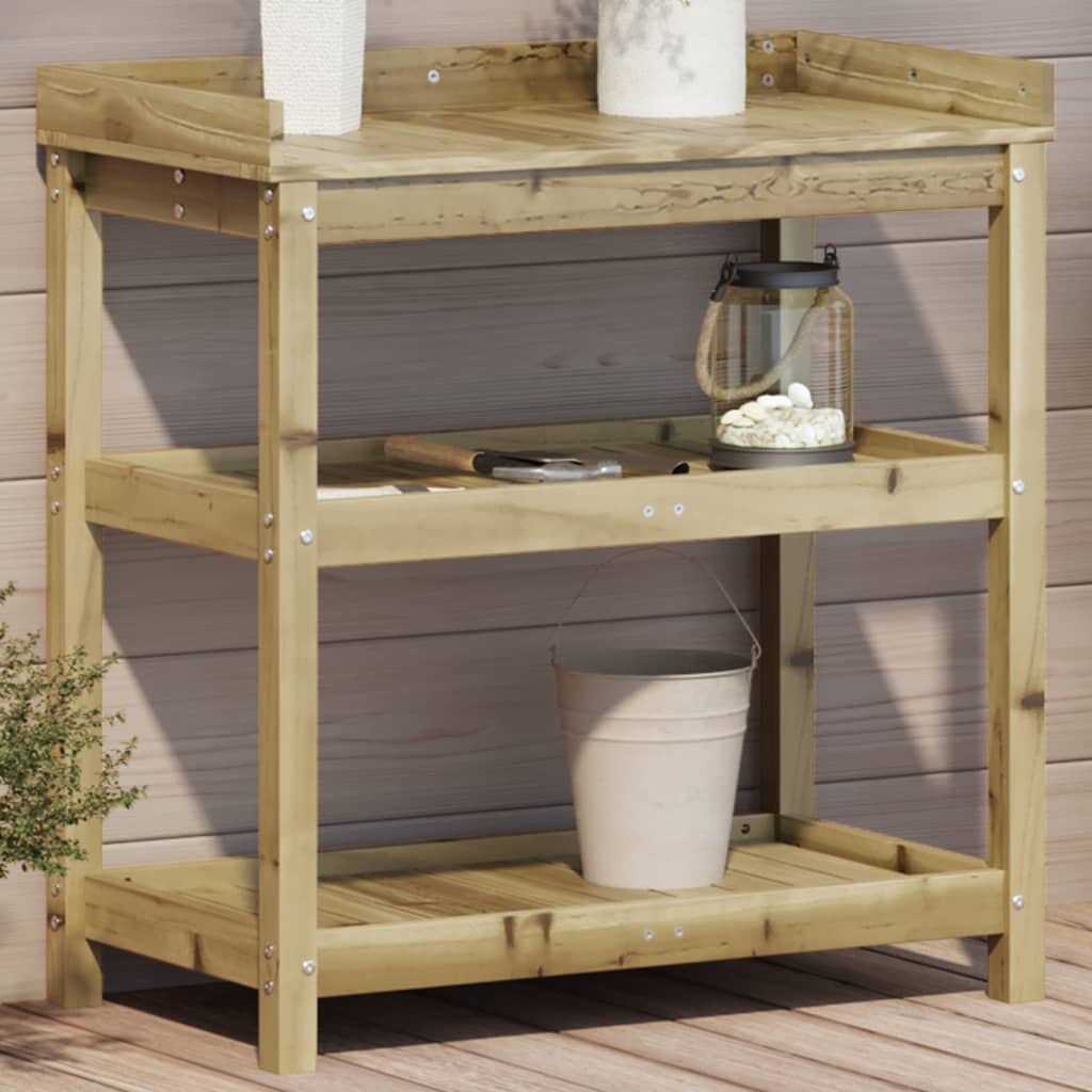 Vidaxl oppottafel met planken 82,5x45x86,5 cm geïmpregneerd hout