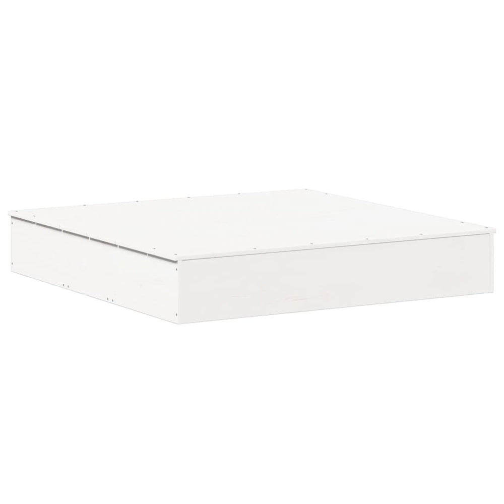 Vidaxl zandbak met deksel 111x111x19,5 cm massief groenhout wit