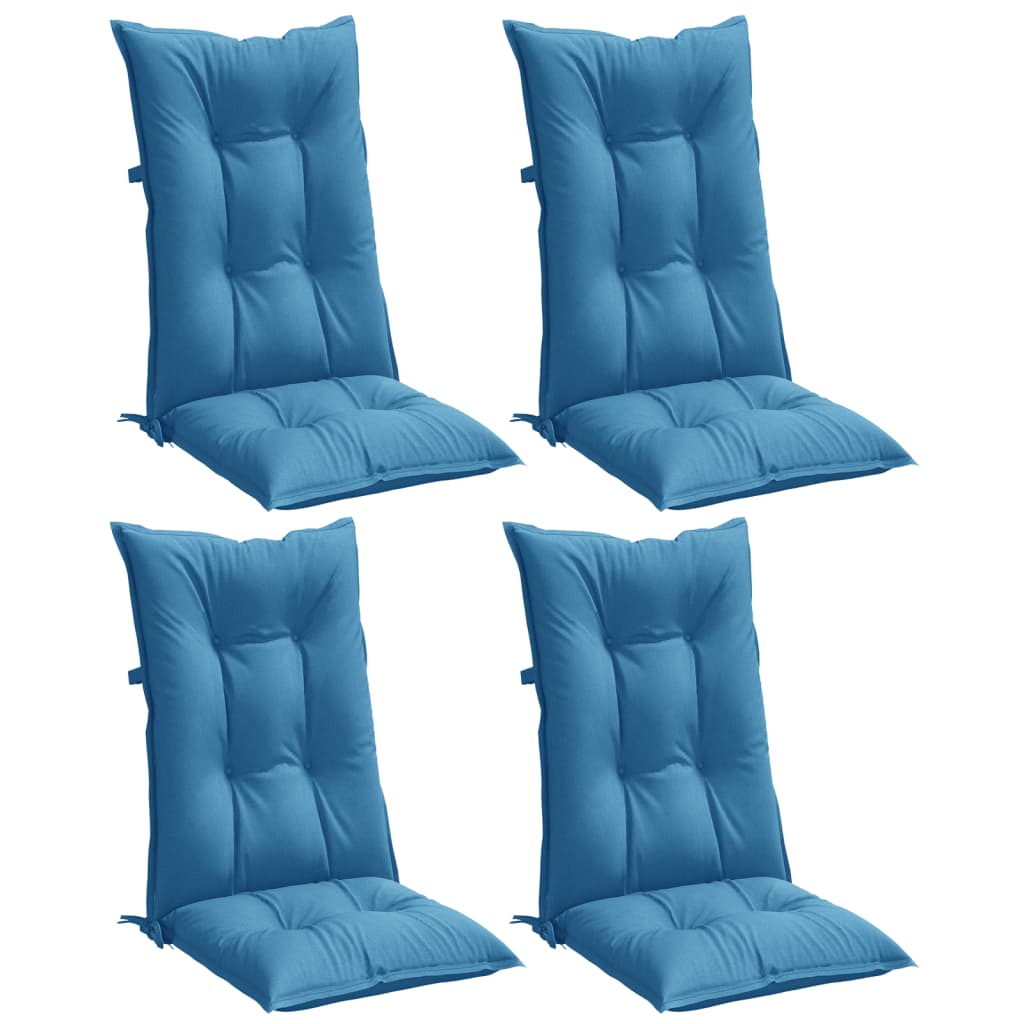 VidaXL Stoelkussens 4 st hoge vloerkleed 120x50x7 cm stof gemêleerd blauw