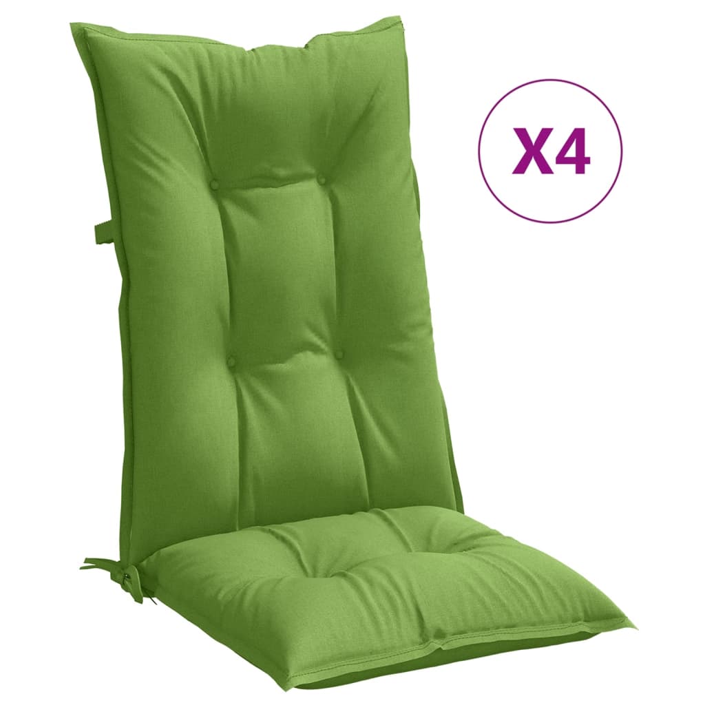 VidaXL Stoelkussens 4 st hoge vloerkleed 120x50x7 cm stof gemêleerd groen