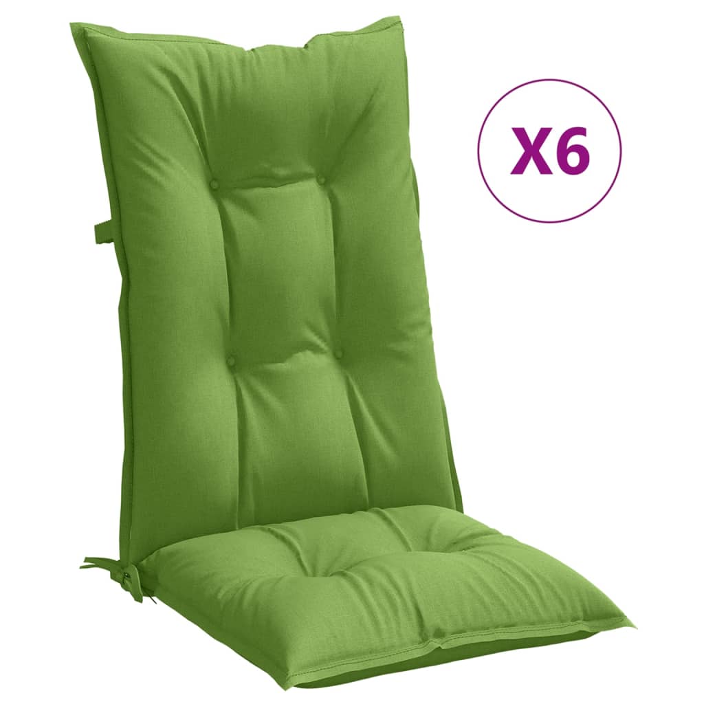VidaXL Stoelkussens 6 st hoge vloerkleed 120x50x7 cm stof gemêleerd groen