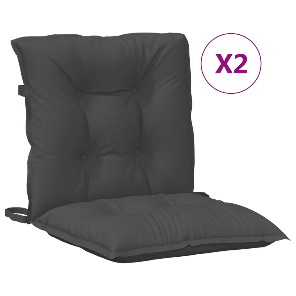 Vidaxl stoelkussens 2 st lage vloerkleed 100x50x7 cm stof gemêleerd antraciet