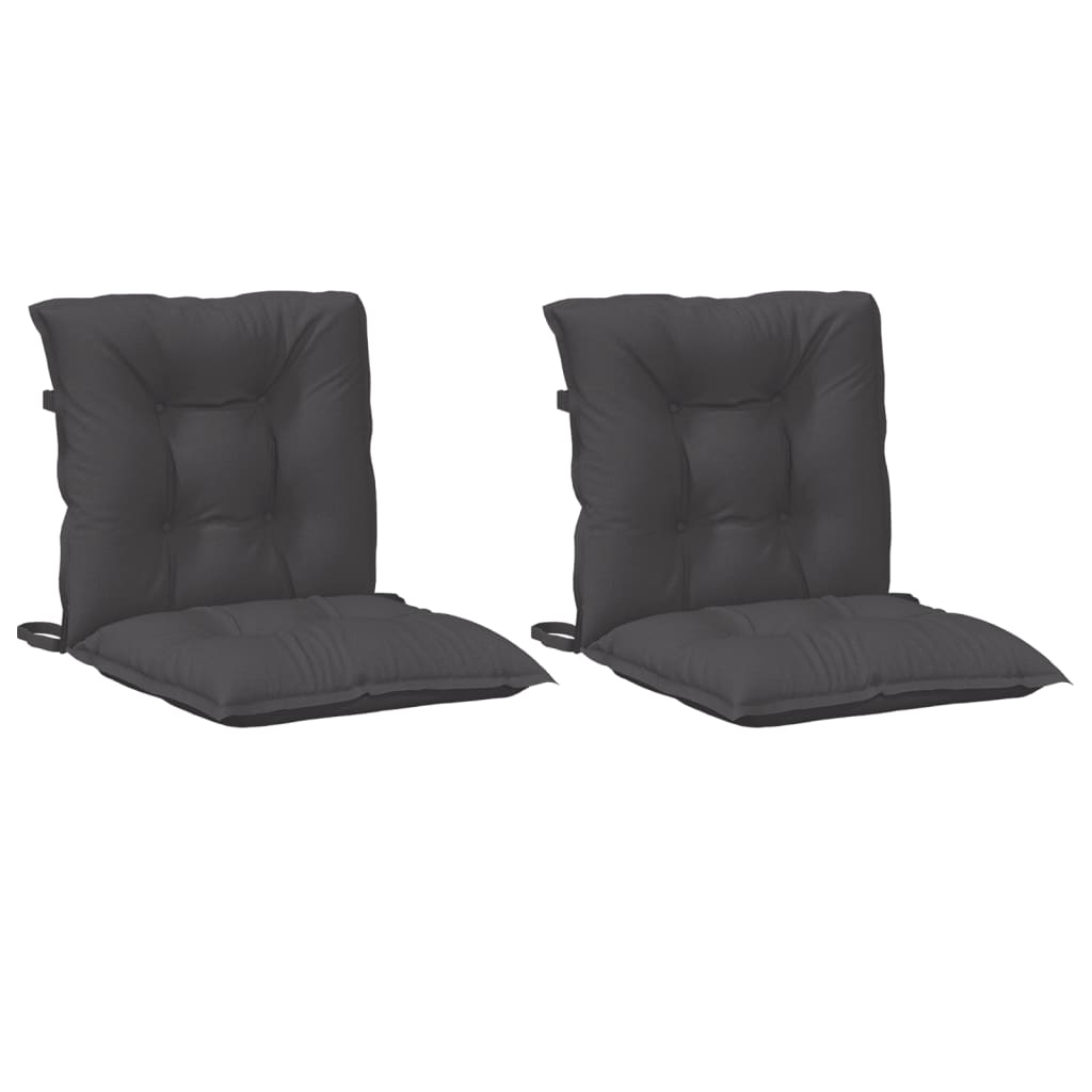 Vidaxl stoelkussens 2 st lage vloerkleed 100x50x7 cm stof gemêleerd antraciet
