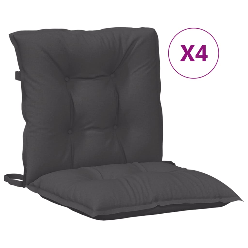 Vidaxl stoelkussens 4 st lage vloerkleed 100x50x7 cm stof gemêleerd antraciet