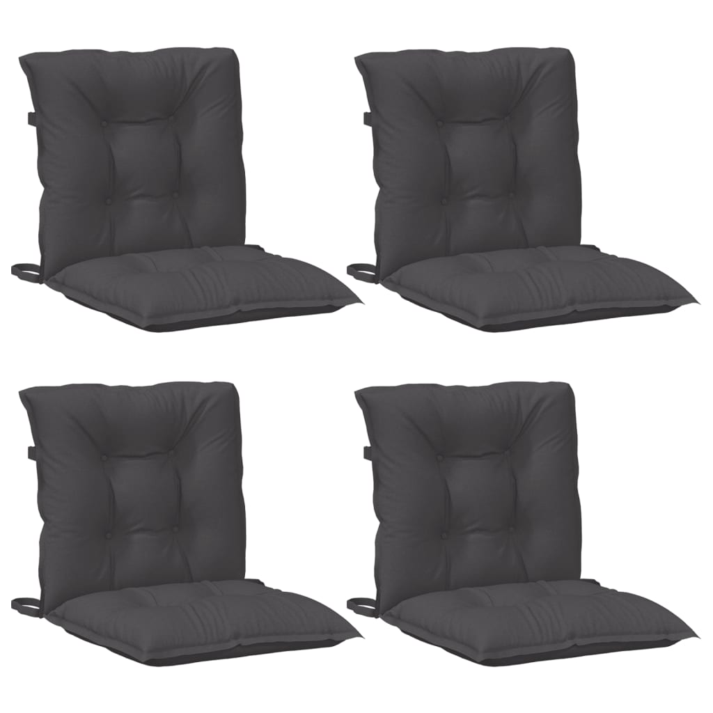 Vidaxl stoelkussens 4 st lage vloerkleed 100x50x7 cm stof gemêleerd antraciet