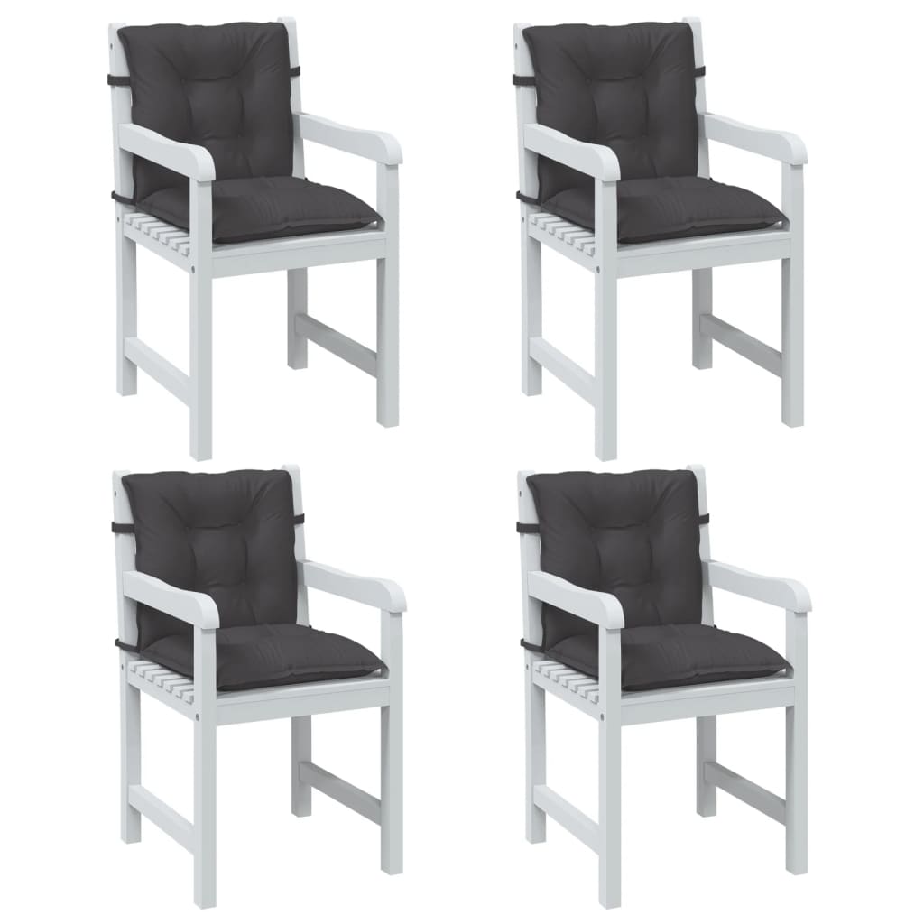 Vidaxl stoelkussens 4 st lage vloerkleed 100x50x7 cm stof gemêleerd antraciet