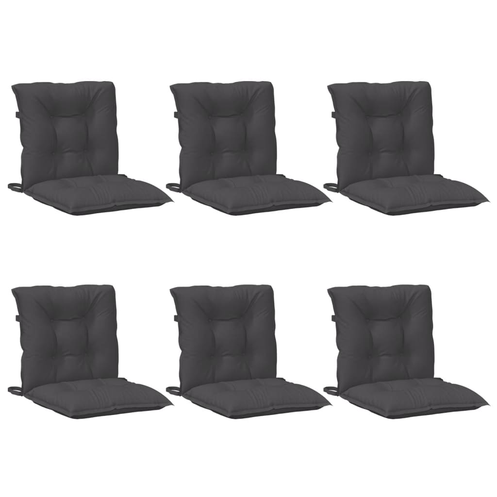 Vidaxl stoelkussens 6 st lage vloerkleed 100x50x7 cm stof gemêleerd antraciet