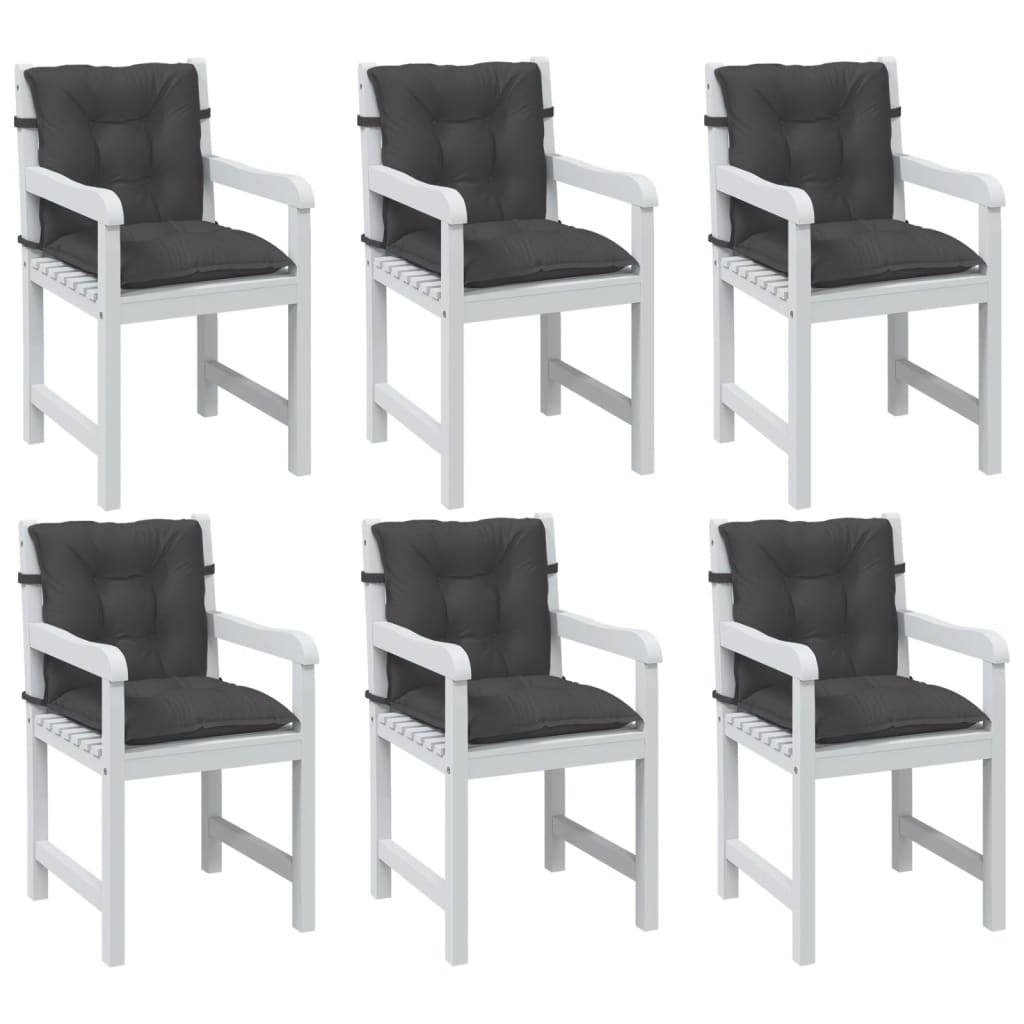 Vidaxl stoelkussens 6 st lage vloerkleed 100x50x7 cm stof gemêleerd antraciet