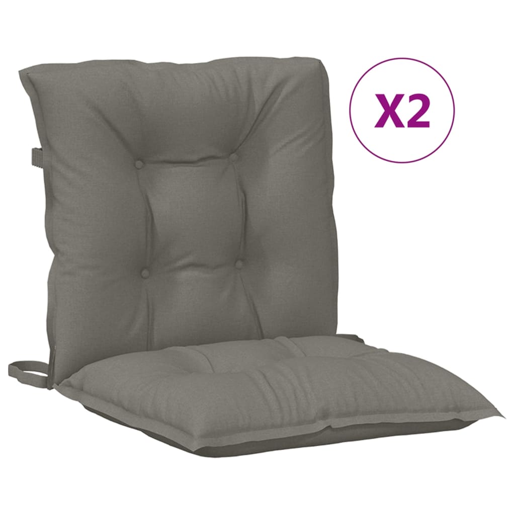 Vidaxl stoelkussens 2 st lage vloerkleed 100x50x7 cm stof donkergrijs