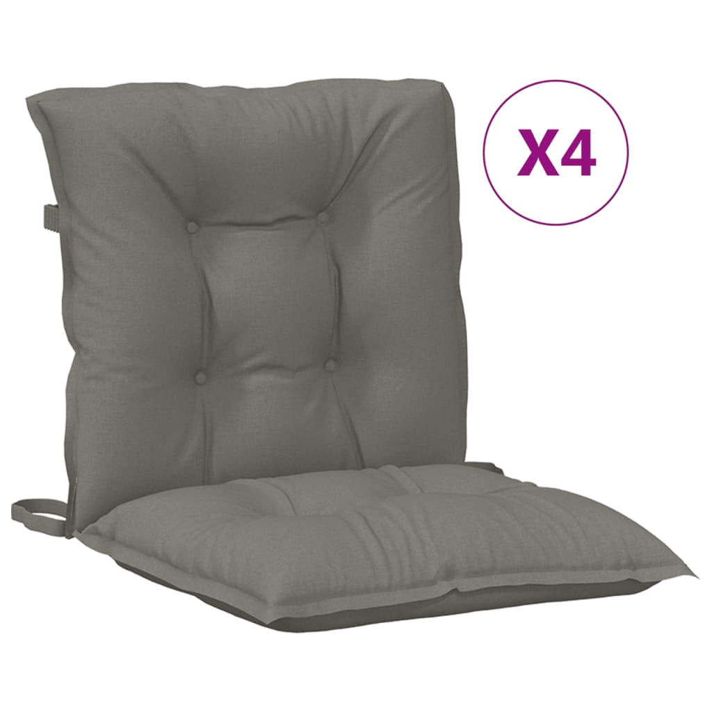 Vidaxl stoelkussens 4 st lage vloerkleed 100x50x7 cm stof donkergrijs