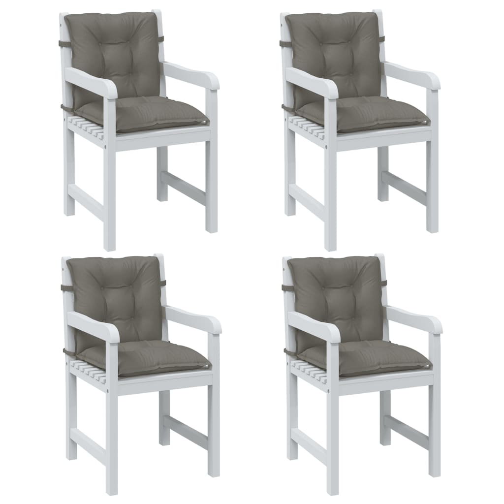 Vidaxl stoelkussens 4 st lage vloerkleed 100x50x7 cm stof donkergrijs