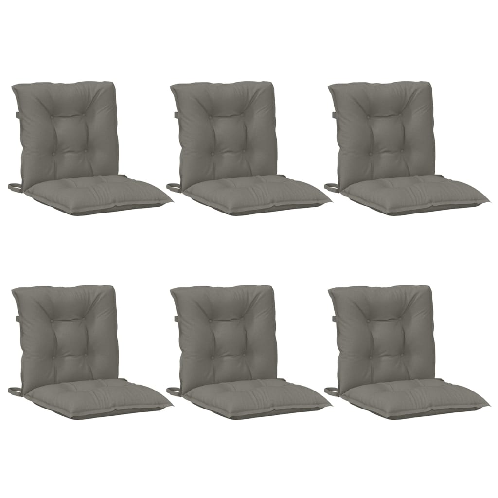 Vidaxl stoelkussens 6 st lage vloerkleed 100x50x7 cm stof donkergrijs