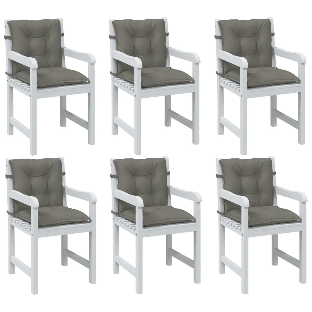Vidaxl stoelkussens 6 st lage vloerkleed 100x50x7 cm stof donkergrijs