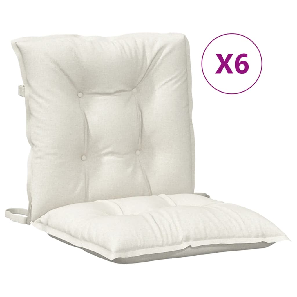 Vidaxl stoelkussens 6 st lage vloerkleed 100x50x7 cm stof gemêleerd crème