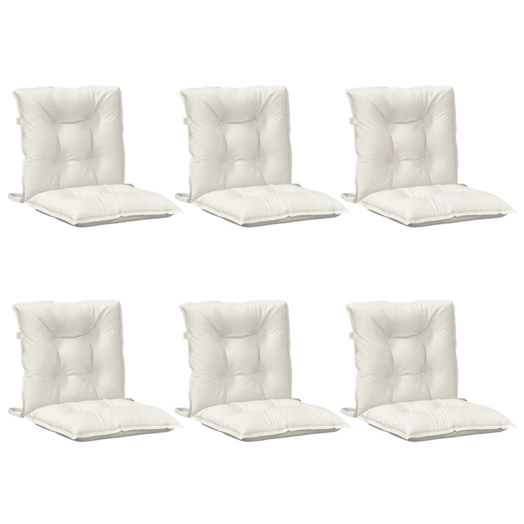 Vidaxl stoelkussens 6 st lage vloerkleed 100x50x7 cm stof gemêleerd crème