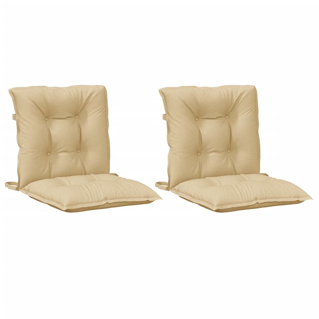 Vidaxl stoelkussens 2 st lage vloerkleed 100x50x7 cm stof gemêleerd beige