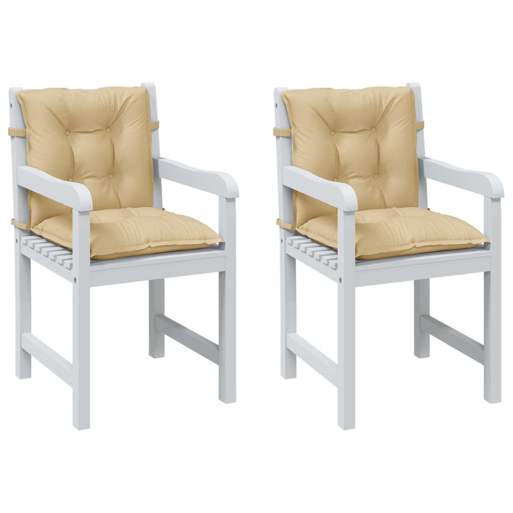 Vidaxl stoelkussens 2 st lage vloerkleed 100x50x7 cm stof gemêleerd beige